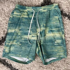 lululemon athletica Green and Yellow Board Shorts
